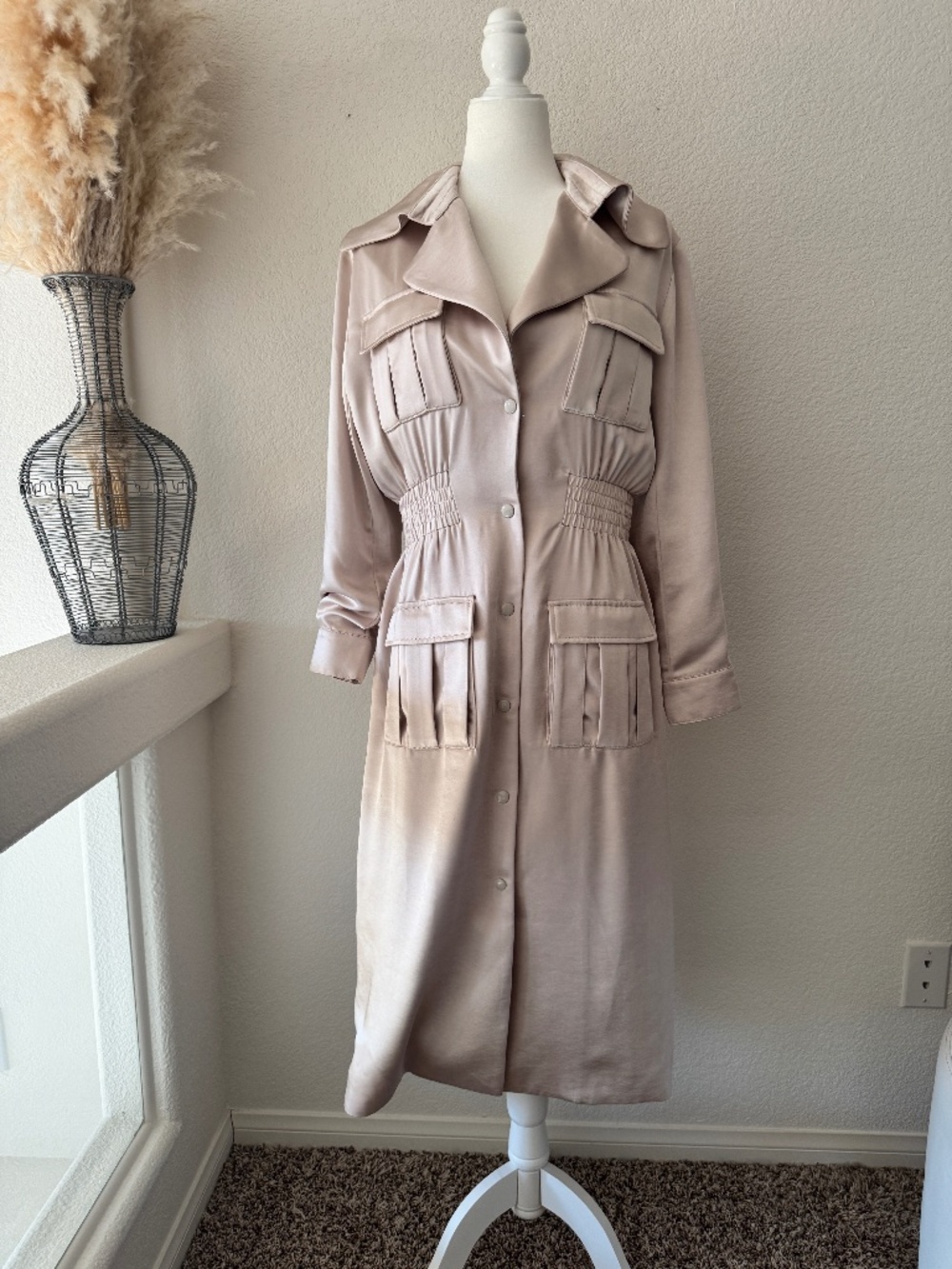 House of CB Trench Pink Coat - size small